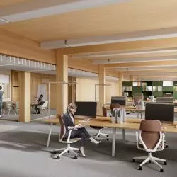 obiekt zaprojektowany przez pracownie jest pierwszym średniowysokim budynkiem biurowym w technologii drewnianej