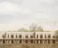 Elewacja południowa – część mieszkalna