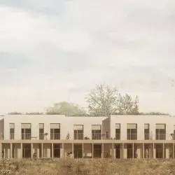 Elewacja południowa – część mieszkalna