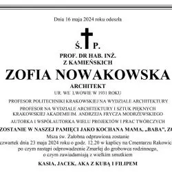 Nie żyje Zofia Nowakowska