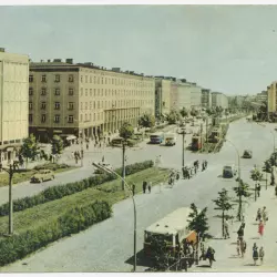 Archiwalne zdjęcie torowiska tramwajowego przy al. Grunwaldzkiej