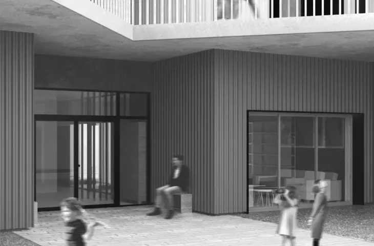A student development idea in the New Żerniki Estate in Wroclaw, in line with the idea of cohousing.