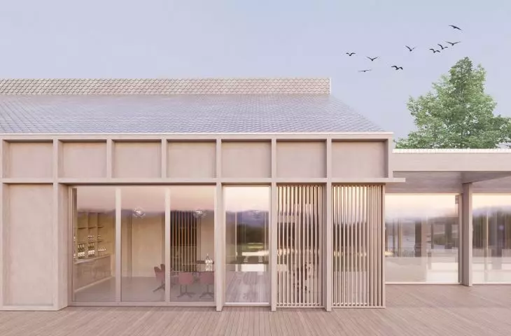 A graduate of the Faculty of Architecture at ZUT created a design for an agritourism complex with a winery in Siadlo Dolne