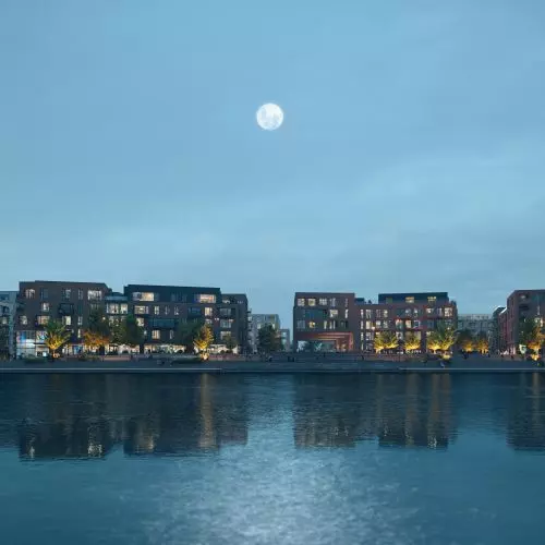 A new development on the Motlawa River in Gdansk. One thousand apartments, a boulevard and car-free streets
