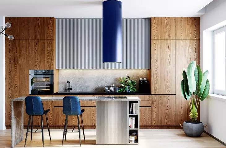 Okap GLOBALO Cylindro Isola Blue