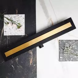 Odpływ liniowy CED’OR LINE PRO z maskownicą w kolorze Szczotkowane Naturalne Złoto