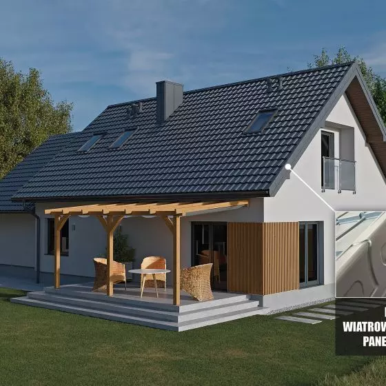 Blachodachówka LOARA z wiatrownicą panelową firmy Blachy Pruszyński