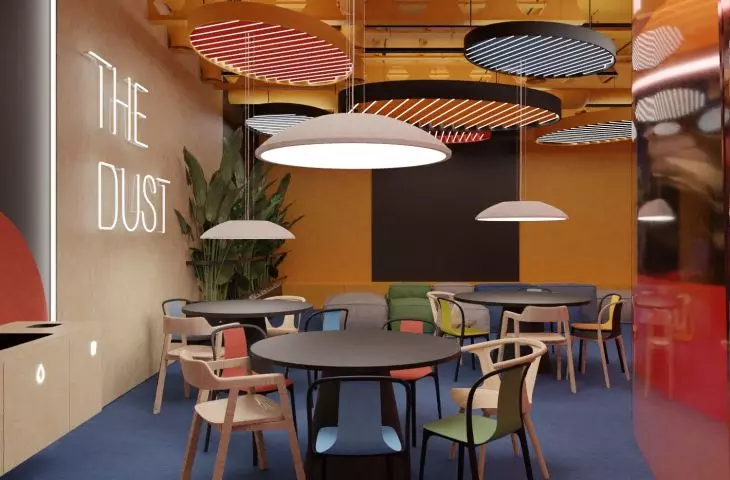 Creative oasis: student idea for coworking space in office for game developers