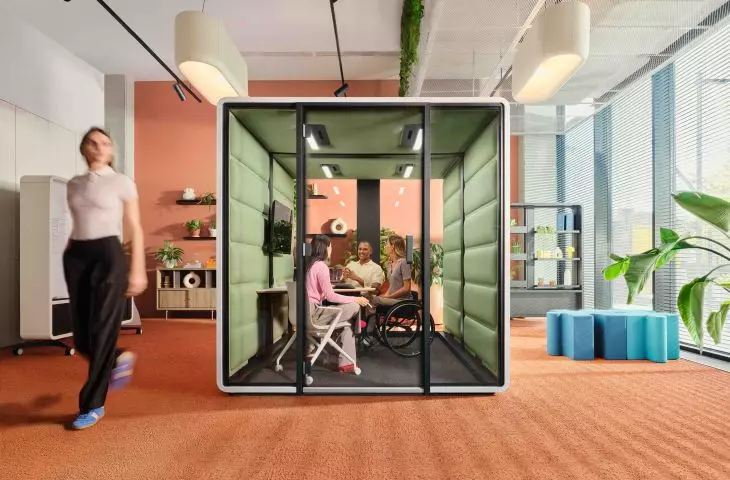 Two new acoustic booths from the hushFree line for people with disabilities