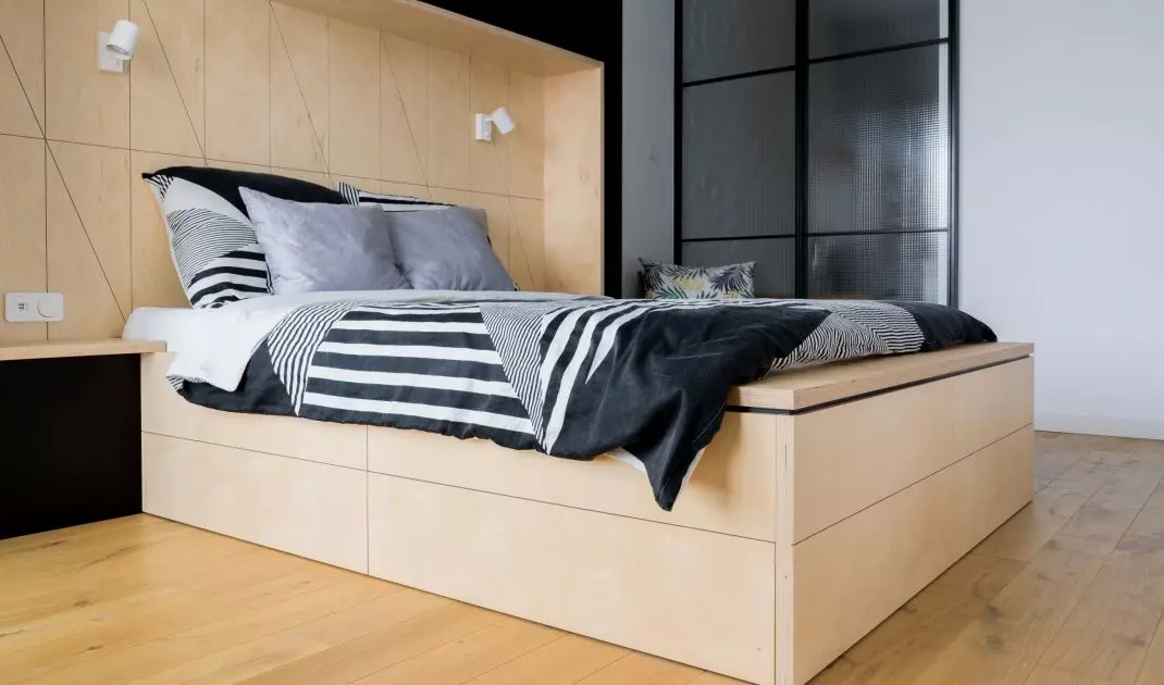 Industrial bedroom designed by r_au_m* studio.