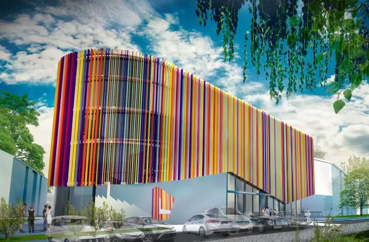 Budynek jak pudełko kredek – Ośrodek Ruczaj w Krakowie nabiera kolorów