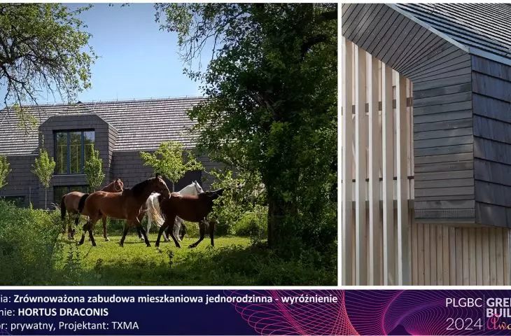 Wyróżnienie w kategorii Zrównoważona zabudowa mieszkaniowa jednorodzinna