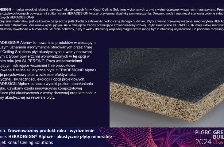 Wyróżnienie w kategorii Zrównoważony produkt roku