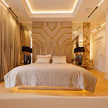 Master bedroom w stylu nowojorskim