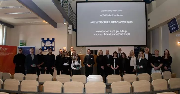 Laureaci, promotorzy i organizatorzy 24. edycji konkursu Architektura Betonowa