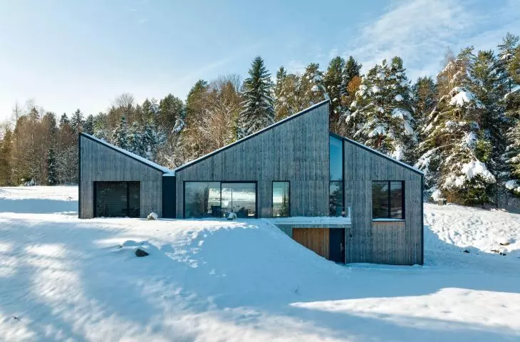 Three in one—a modern house in the Beskydy Mountains