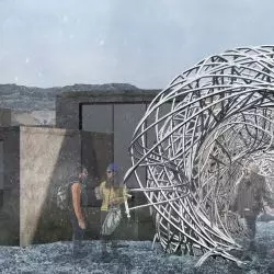 Projekt punktu turystycznego oraz hostelu przy plaży Reynisfjara na Islandii