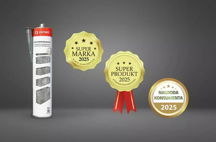 Klej uszczelniacz od Firmy JONIEC® otrzymał Godła ,,Nagroda Konsumenta 2025”, ,,Super Produkt 2025” oraz ,,Super Marka 2025”