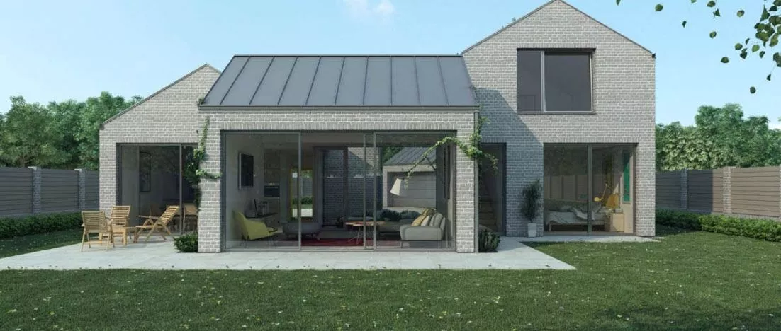 Ogródek wewnątrz salonu? (Prawie) Atrialny dom projektu biura ArchitekciPlus