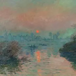 Soleil couchant sur la Seine à Lavacourt, effet dhiver, Claude Monet