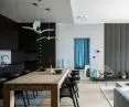 Antracytowy kolor w nowoczesnym wnętrzu, proj.: TILLA Architects