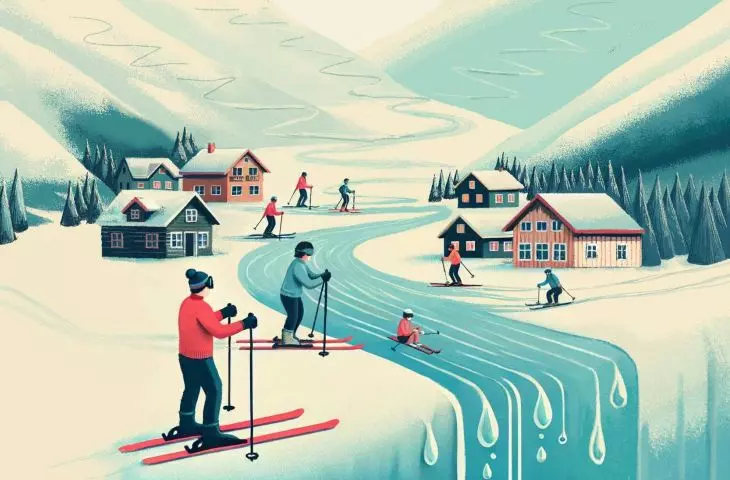 To ski at the expense of a glass of water