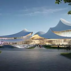 Centrum Kultury i Sztuki nad rzeką Cao’e w prowincji Zhejiang w Chinach