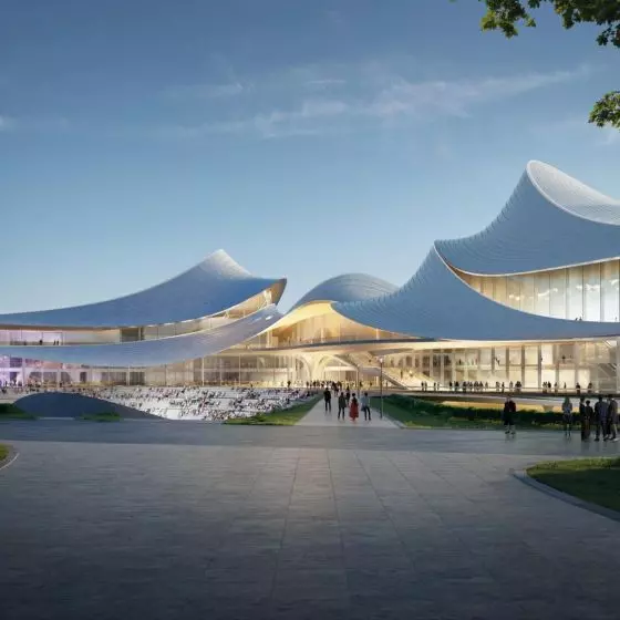 Centrum Kultury i Sztuki nad rzeką Cao’e w prowincji Zhejiang w Chinach