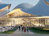 Celadon ceramic roof and organic forms: Zaha Hadid Architects designs Cultural Center in Shaoxing