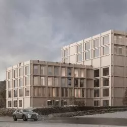 Projekt budynku biurowo-usługowego z zastosowaniem technologii CLT w Lublinie. Centrum Innowacji Gier Wideo.