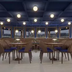 „Modernizacja aranżacji wnętrz restauracji oraz części hotelowej jednostki pływającej Ładoga”
