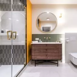 Łazienka z elementami w stylu art déco