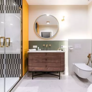 Łazienka z elementami w stylu art déco