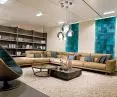 4MARIANI - NIKY sofa and table, PLANET armchair, GRID bookcase, PENTA - GLO pendant lamp