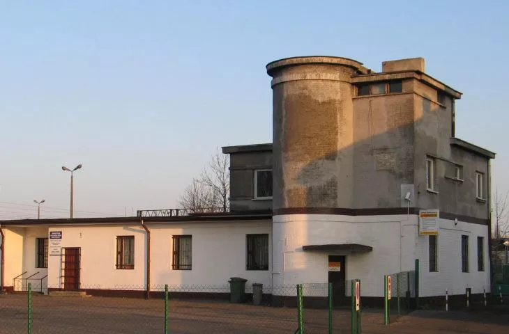The building of the now defunct narrow-gauge railroad station on Kaliska Street in Wloclawek.