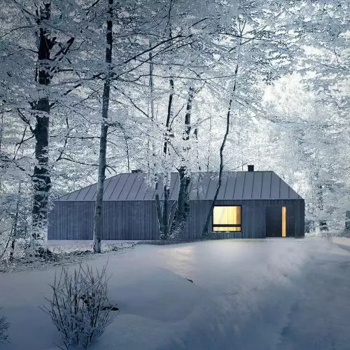 What will Wojciech Swiatek's house from 55architekci look like? The building will be constructed on a plot of land surrounded by forest!