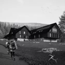 Architektura zintegrowana z krajobrazem. Projekt schroniska turystycznego w Karkonoszach.