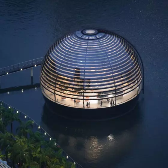 Sklep Apple na nabrzeżu Marina Bay w Singapurze