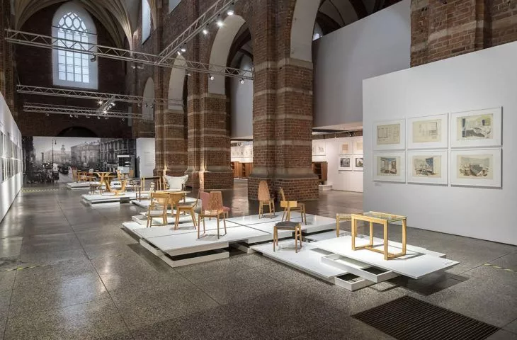 Wystawa we wnętrzach Muzeum Architektury we Wrocławiu