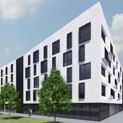 Projekt nowoczesnego budynku hotelowego z usługami w parterze przy ulicy Cukrowniczej w Lublinie