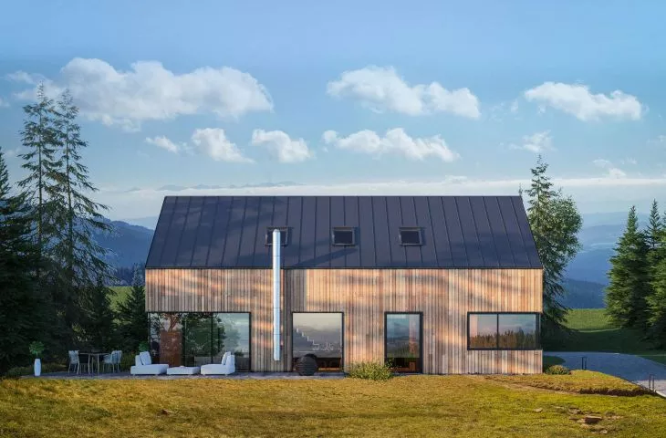 Modern barn with mountain views from Studio Architect Koziel