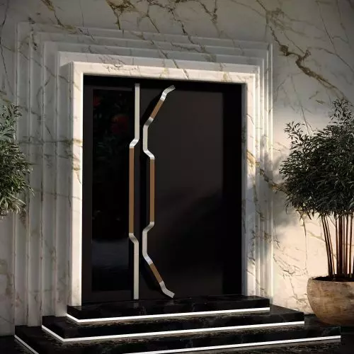 Multiplication of modular handles - sculptures on doors