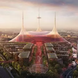 Dzielnica stadionu Old Trafford w Wielkim Manchesterze (wizualizacja)