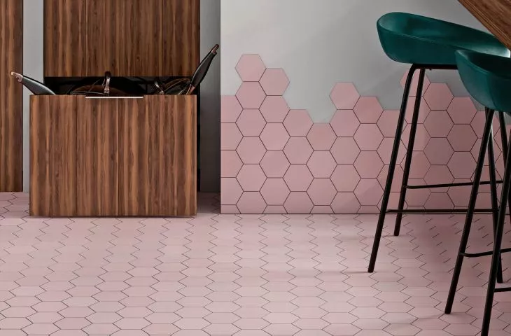 KROMATIKA hexagonal porcelain stoneware tiles. Small tiles, big design
