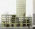 Budynek mixed-use z wieżą mieszkalną