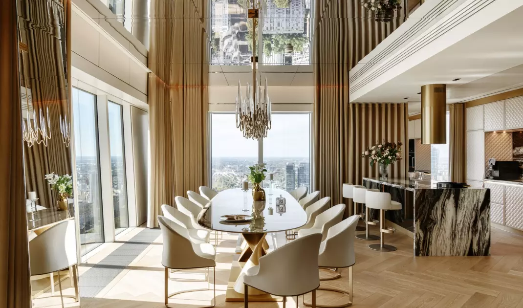 The interior of an apartment at Zlota 44 in Warsaw.