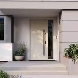 Drzwi zewnętrzne PORTA THERMO LINE model L.6 w kolorze Beżowy Szary