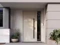 Drzwi zewnętrzne PORTA THERMO LINE model L.6 w kolorze Beżowy Szary