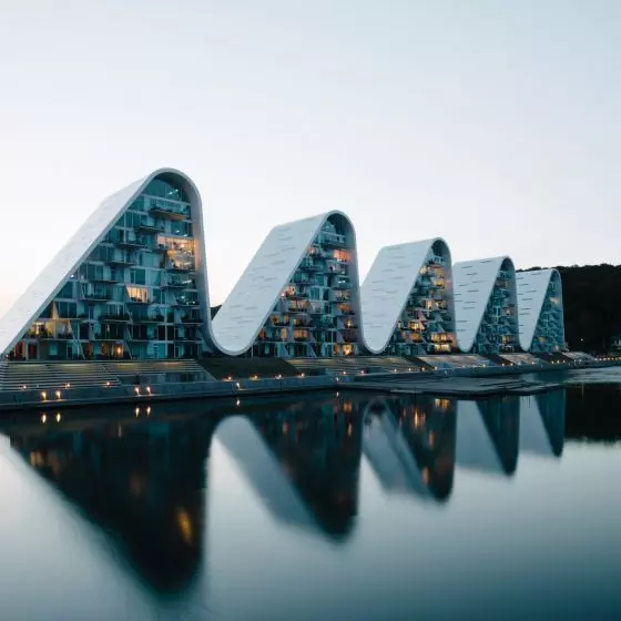 Kompleks apartamentowy The Wave w Vejle, w Danii
