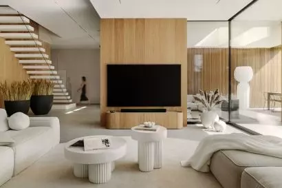 Projekt wnętrz domu pod Łodzią otrzymał wyróżnienie od firmy hansgrohe w konkursie wnętrze roku SAW